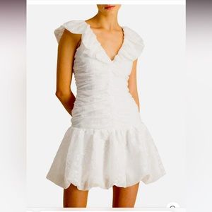 ML Monique Lhuillier Floral Organza Mini Cocktail And Party Dress